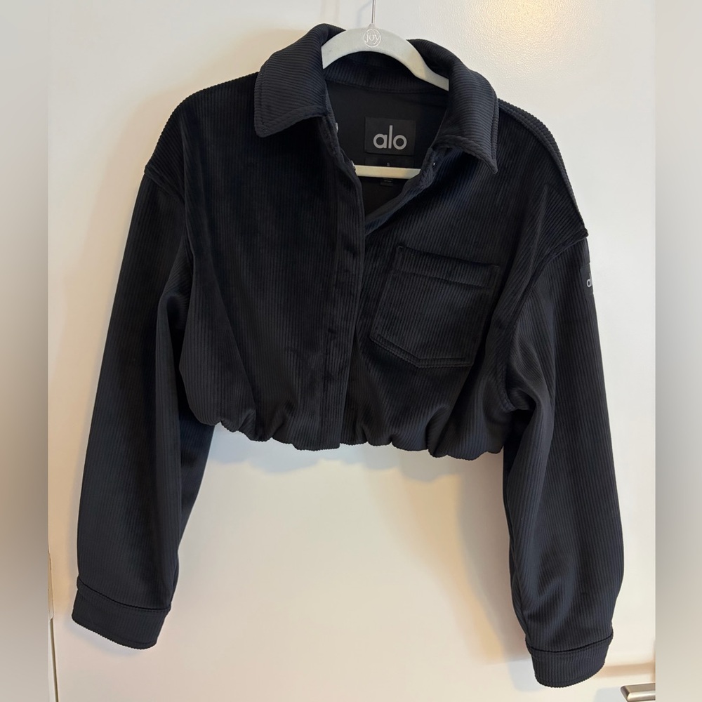 ALO Yoga Ribbed Velour Cropped Mountain Side Jacket